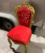 Rode Barok Stoel met Gouden Details, Huis en Inrichting, Stoelen, Gebruikt, Ophalen of Verzenden, Eén, Rood