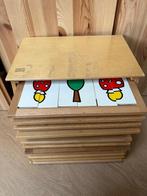 Houten vintage schoolpuzzels, Kinderen en Baby's, Speelgoed | Educatief en Creatief, Puzzelen, Gebruikt, Ophalen