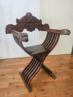 Antieke Savonarola Stoel, 19e Eeuw, Ophalen of Verzenden