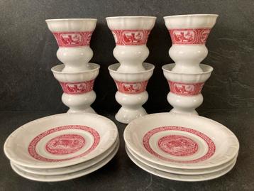 6 Rüdesheimer koffie bekers met schotel beschikbaar voor biedingen