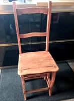 Bibliotheekstoel/trapje van hout, Huis en Inrichting, Stoelen, Ophalen, Bruin, Zo goed als nieuw, Eén