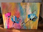 Kleurrijk schilderij met bloemen 160 x 200, Ophalen