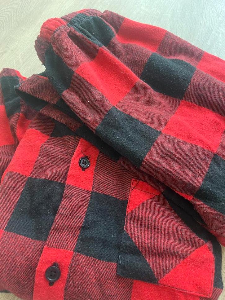 Pyjama 158/164 Rood Geruit - Kerst, Kinderen en Baby's, Kinderkleding | Maat 158, Zo goed als nieuw, Jongen of Meisje, Nacht- of Onderkleding