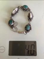 Oude armband  Zilver Smaragd en Wilde Parels, Ophalen of Verzenden, Gebruikt, Overige materialen