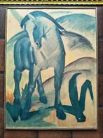 Drukwerk op hardboard van schilderij Paard Franz Marc, Ophalen, 50 tot 75 cm, Print, 75 cm of meer