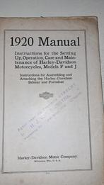 Harley Davidson Instructieboek 1920 - Origineel, Ophalen, Gelezen, Overige merken, Harley-Davidson Motor Company