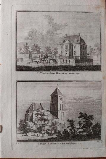 221-222/ Winsen  huis Oude tempel   Kopergravure 1792 beschikbaar voor biedingen