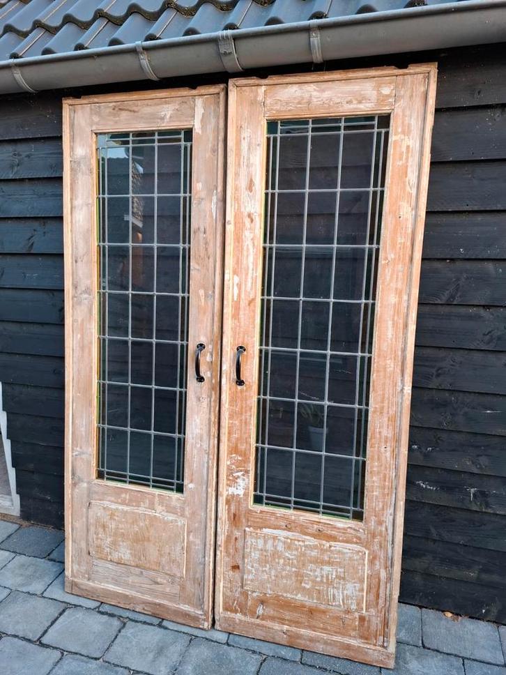 2 x glas in lood deuren., Doe-het-zelf en Verbouw, Deuren en Horren, Ophalen