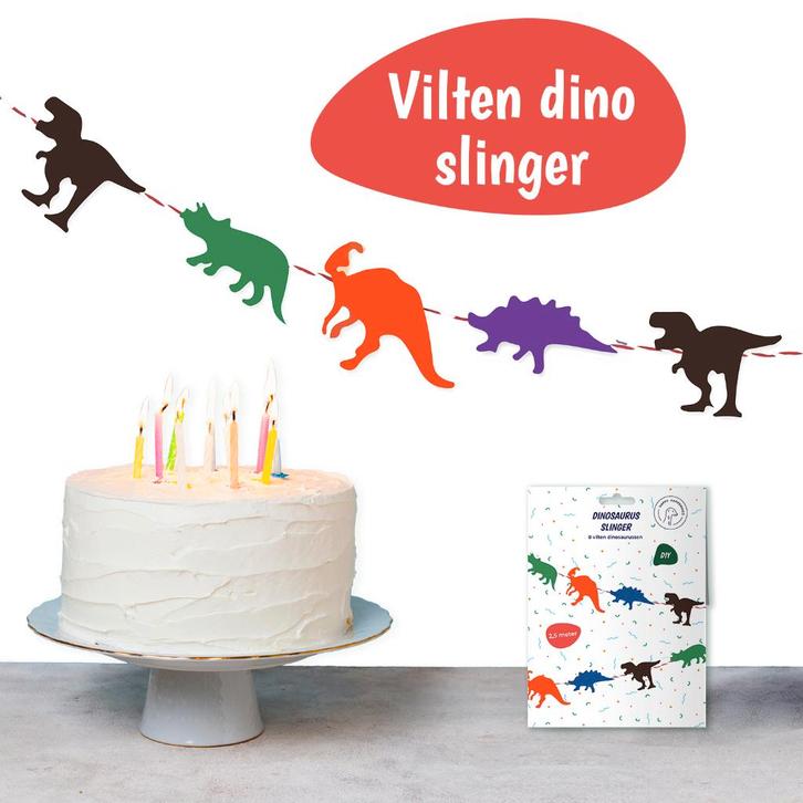 Dinosaurus slinger versiering, Hobby en Vrije tijd, Feestartikelen, Zo goed als nieuw, Versiering, Verjaardag, Ophalen of Verzenden