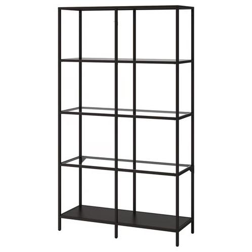 IKEA VITTSJÖ kast – zwart met glas – in goede staat, Huis en Inrichting, Kasten | Stellingkasten, Zo goed als nieuw, Ophalen