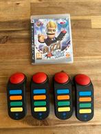 PS3 Buzz! 4 x Draadloze Buzzer + Buzz! Quiz World, Spelcomputers en Games, Games | Sony PlayStation 3, Puzzel en Educatief, Ophalen of Verzenden