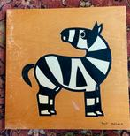 Houten puzzel met zebra van Rolf, 28x28cm, Van hout, Minder dan 10 stukjes, Gebruikt, Ophalen of Verzenden