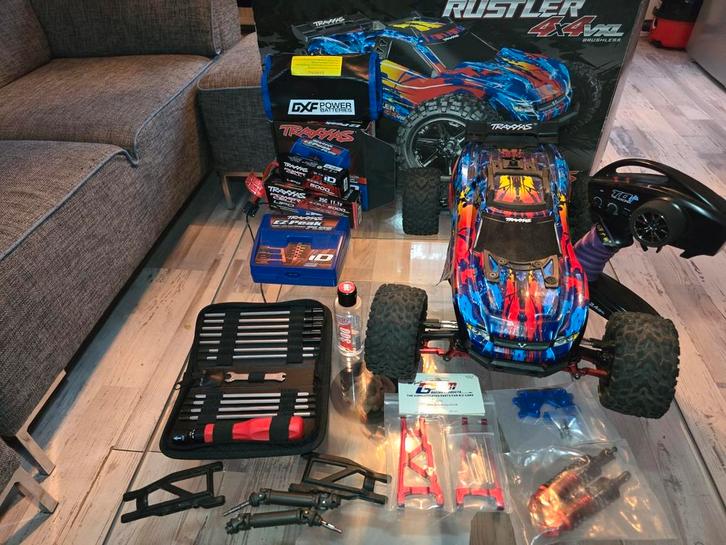 Traxxas rustler 4x4 vxl brushless motor, Hobby en Vrije tijd, Modelbouw | Radiografisch | Auto's, Zo goed als nieuw, Auto offroad