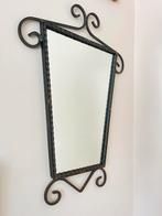 spiegel-muurspiegel-jaren 70-smeedijzer-VINTAGE, Ophalen of Verzenden, Minder dan 50 cm, Minder dan 100 cm