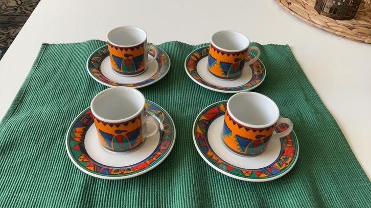 4 Sandra Rich espressokopjes/ amuse/ kinderkopjes, kleurrijk, Huis en Inrichting, Keuken | Servies, Kop(pen) en/of Schotel(s)