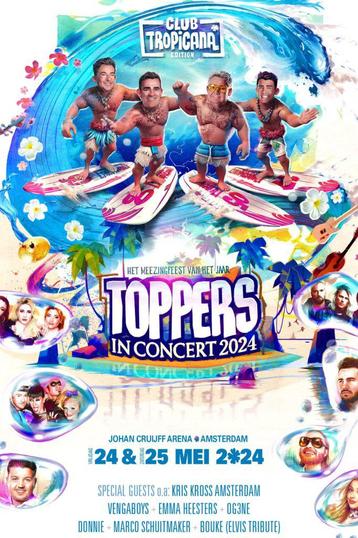 2 zitplaatsen zondag 26/5 Toppers in Concert -Club Tropicana