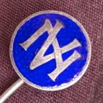 Antieke Zilveren Speld BLAUWE KNOOP met Emaille, Verzenden, Gebruikt
