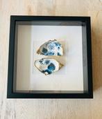 Oester schilderij - oesters blauw in fotolijst, Minder dan 50 cm, Nieuw, Ophalen of Verzenden, Minder dan 50 cm