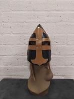 Unieke Middeleeuwse Replicahelm – Leer en Metaal –, Ophalen of Verzenden, Zo goed als nieuw