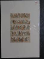 Kleurrijke litho mannen en vrouwen mode van 1663 - 1905, Antiek en Kunst, Curiosa en Brocante, Verzenden