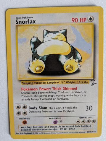 Snorlax - base set 2 - 30/130 beschikbaar voor biedingen