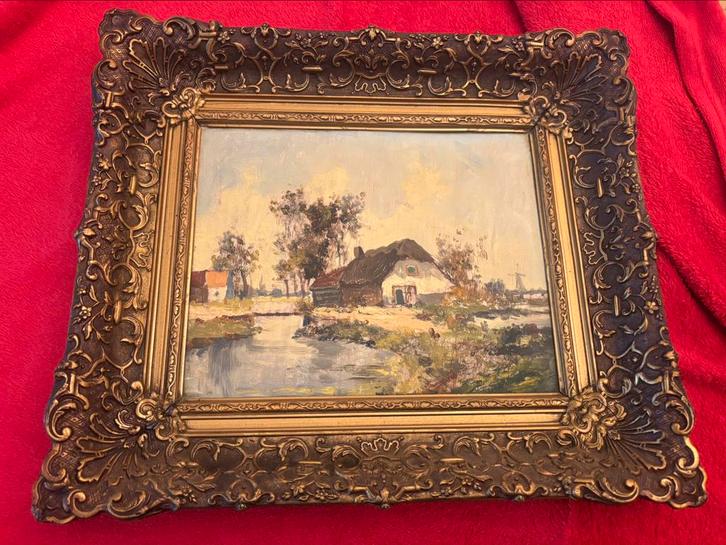Olieverfschilderij in een prachtig barokke lijst, Antiek en Kunst, Kunst | Schilderijen | Klassiek, Ophalen