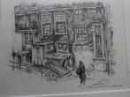 !e Wetering Dwarsstraat A.dam, Mooie prent van Anton Pieck, Ophalen of Verzenden, Voor 1940, Gebruikt, Overige onderwerpen