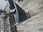 Kapperstoel Zwarte Leren Stoel met Metalen Accenten, Huis en Inrichting, Stoelen, Ophalen, Zo goed als nieuw