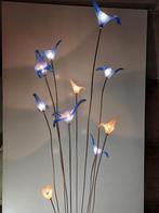 Design vloerlamp rvs frame Murano lelies blauw oker, Huis en Inrichting, Lampen | Vloerlampen, Ophalen, Zo goed als nieuw, Glas
