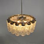 Mid Century vintage Kroonluchter glas chrome, Ophalen of Verzenden, Glas, Minder dan 50 cm