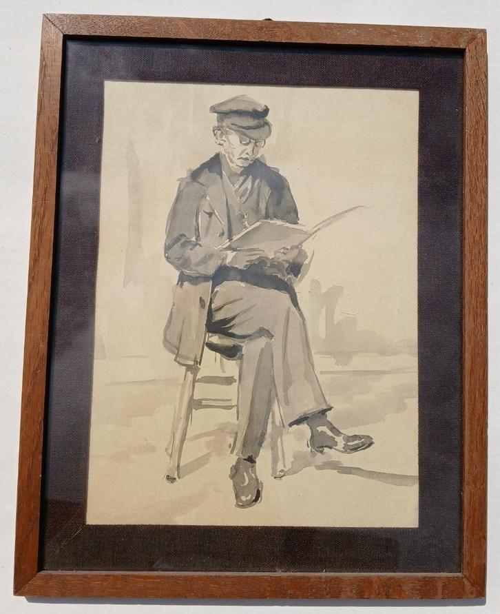 Inkttekening Herman Moerkerk?? (Bke-84), Antiek en Kunst, Kunst | Tekeningen en Foto's, Ophalen