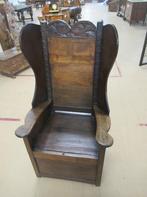 Oer 11638 antieke 18e eeuwse eikenhouten Engelse bak stoel, Ophalen