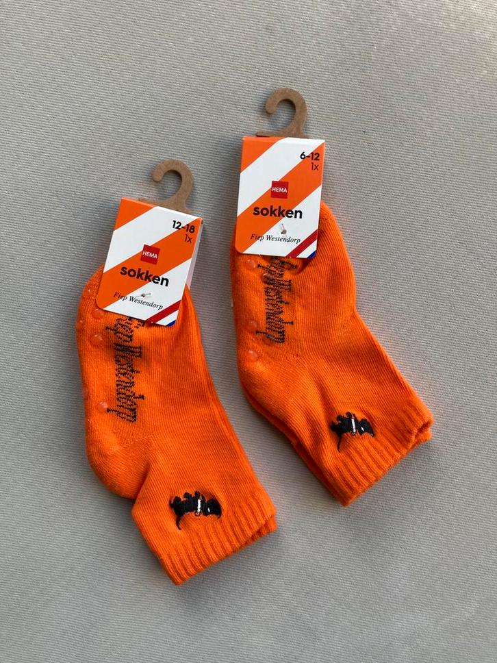 Oranje Takkie sokken (6-18 maanden), Kinderen en Baby's, Babykleding | Schoentjes en Sokjes, Zo goed als nieuw, Jongetje of Meisje