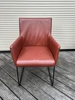 4x leren eetkamerstoel, Huis en Inrichting, Stoelen, Ophalen, Gebruikt, Bruin, Industriele eetkamerstoelen