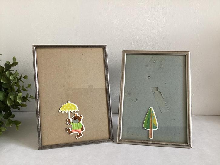 2 Zilverkleurig fotolijstjes vintage 18 x 13 cm., Audio, Tv en Foto, Fotografie | Fotolijsten, Gebruikt, Ophalen of Verzenden