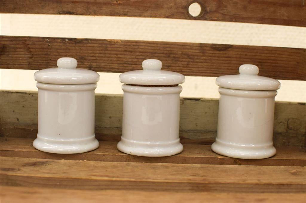 3 stuks porseleinen kruidenpotjes /voorraadpotjes 47483, Gebruikt, Ophalen of Verzenden, Bord(en), Wedgwood