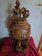Afrikaanse Houten Pot met Deksel, Ophalen of Verzenden