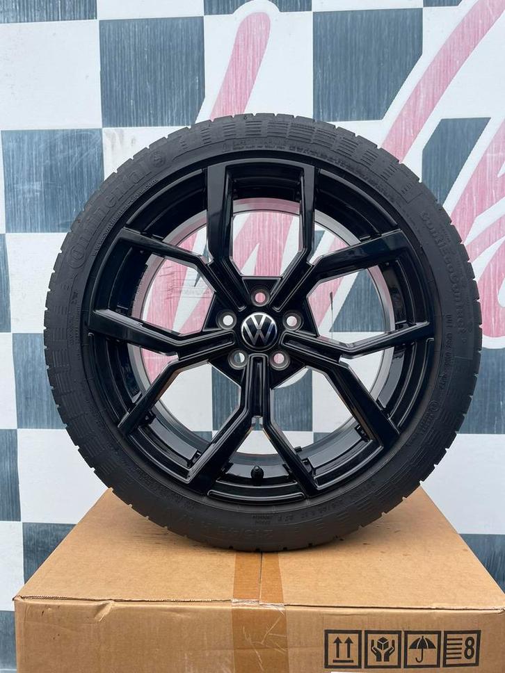 17 inch VOLKSWAGEN Polo velgen 5x100 + Continental 5,5mm, Auto-onderdelen, Banden en Velgen, Banden en Velgen, Zomerbanden, 17 inch