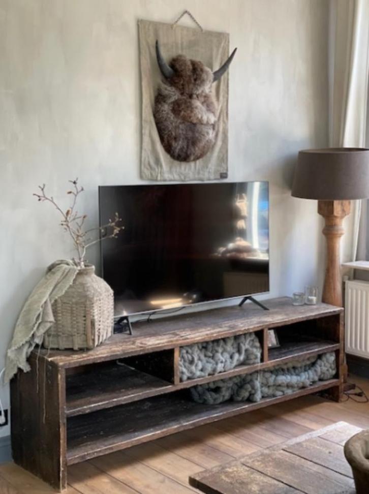 Stoere landelijke tvkast * vakkenkast * televisiekast * oud, Huis en Inrichting, Kasten | Televisiemeubels, Nieuw, Minder dan 100 cm