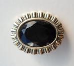 Ovalen broche met zwarte steen. Germany. Vintage., Sieraden, Tassen en Uiterlijk, Broches, Ophalen of Verzenden, Zo goed als nieuw