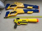 Plastic speelgoed geweren: 2 geweren en 1 Nerf, z.g.a.n., Ophalen of Verzenden, Zo goed als nieuw