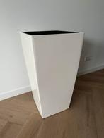 HOOGGLANS WIT HOGE PLANTENBAK MET BINNENBAK, Tuin en Terras, Bloembakken en Plantenbakken, Ophalen, Zo goed als nieuw, Kunststof