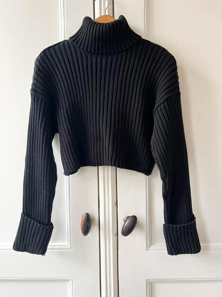 Zara korte coltrui zwart, maat S, Kleding | Dames, Truien en Vesten, Zo goed als nieuw, Maat 36 (S), Zwart, Ophalen of Verzenden