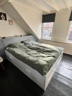 Bed 160x200 met opberglades, Ophalen, Gebruikt, Wit, Tweepersoons