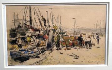 Bedrijvigheid haven Scheveningen - Evert Moll 1878-1955 beschikbaar voor biedingen