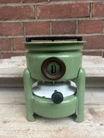 Petroleumstel / oliestel 1 pits reseda groen emaille, Antiek en Kunst, Ophalen of Verzenden