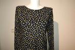 Studio Anneloes stretch top kleurrijke stippen strik nekXS/S, Studio Anneloes, Verzenden, Zwart, Zo goed als nieuw