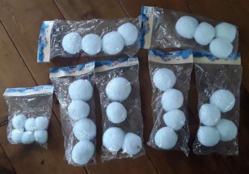 Zakken decoratie sneeuwballen met glinstering - nieuw  beschikbaar voor biedingen
