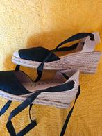 Zwarte zomerschoenen met hak en lange veters maat 37, Kleding | Dames, Schoenen, Ophalen of Verzenden, Zo goed als nieuw, Blauw