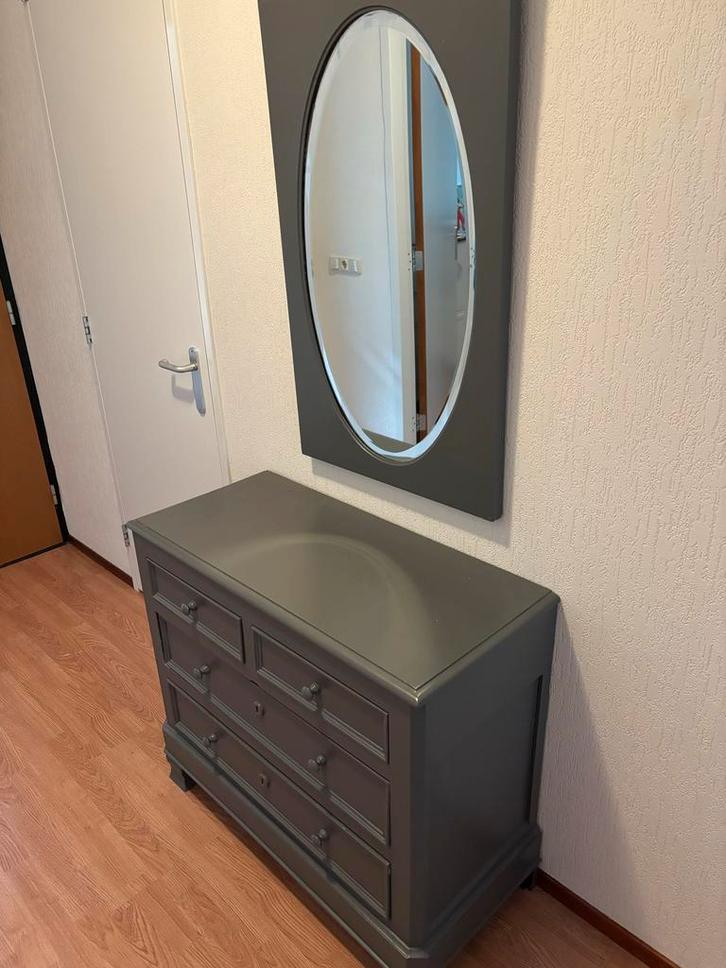 Grijze Halkast met Spiegel, Huis en Inrichting, Kasten | Kledingkasten, Gebruikt, Minder dan 100 cm, 50 tot 100 cm, 25 tot 50 cm